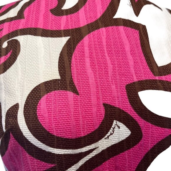 Milly of New York Dress Sleeveless Shift Size 8 Pink White Brown Print USA Made - Picture 10 of 13